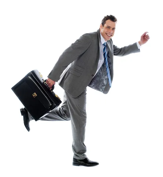 Volledige lengte portret van een zakenman weglopen — Stockfoto