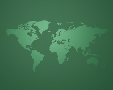 yeşil renkli Dünya Haritası