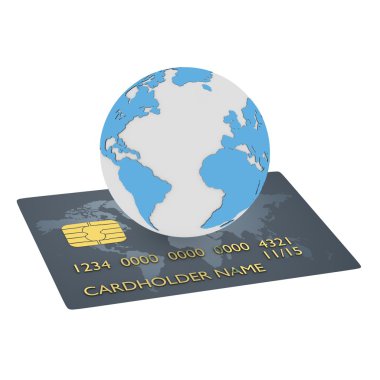 Blue arth on the credit card clipart