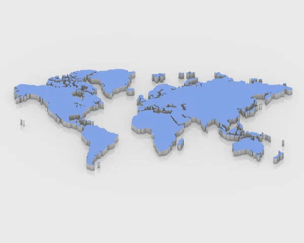 Modrá mapa země tři dimentional — Stock fotografie