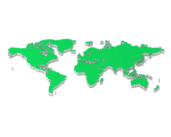 Gröna tre dimensionella jorden karta — Stockfoto