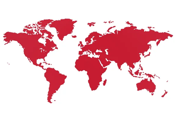 빨간색과 흰색 배경 지구 지도 — 스톡 사진