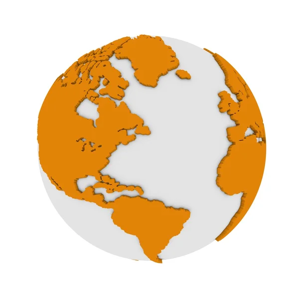 Tre dimensionell orange jorden — Stockfoto
