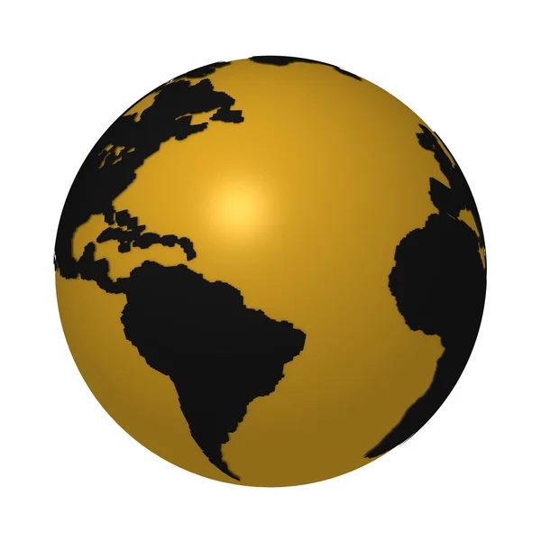 黄色和黑色的地球 — 图库照片