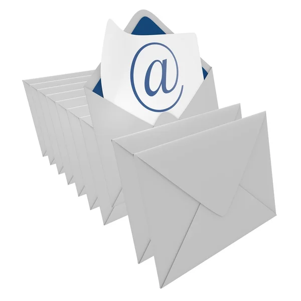 Email and group of envelopes — Stock Photo, Image