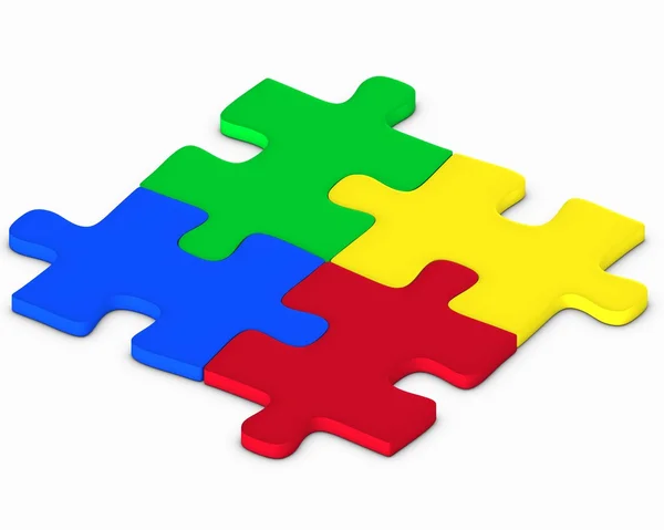Čtyři kousek puzzle — Stock fotografie