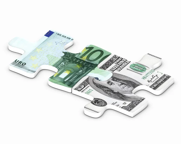 Euron ett dollar-koncept — Stockfoto