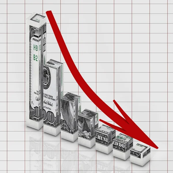 Dollar go down — Stock Photo, Image