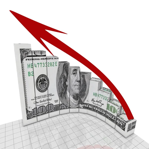 Dollar groeiende begrip bocht — Stockfoto