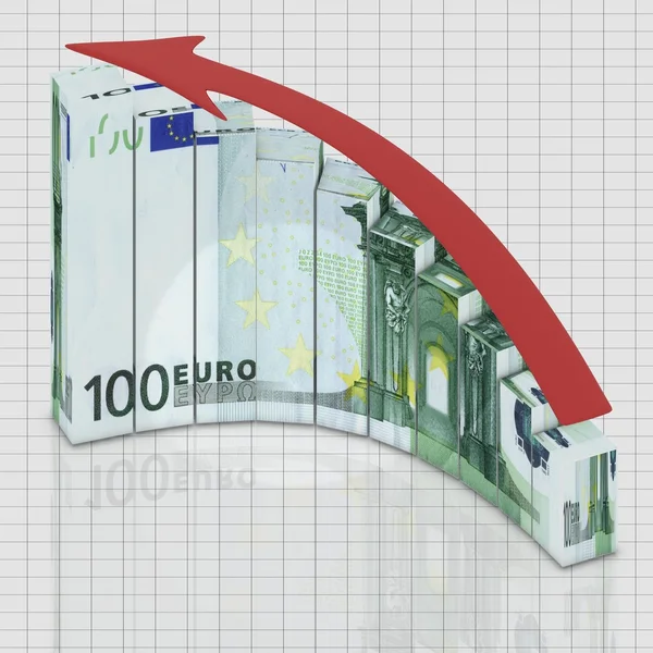 Концепция роста евро — стоковое фото