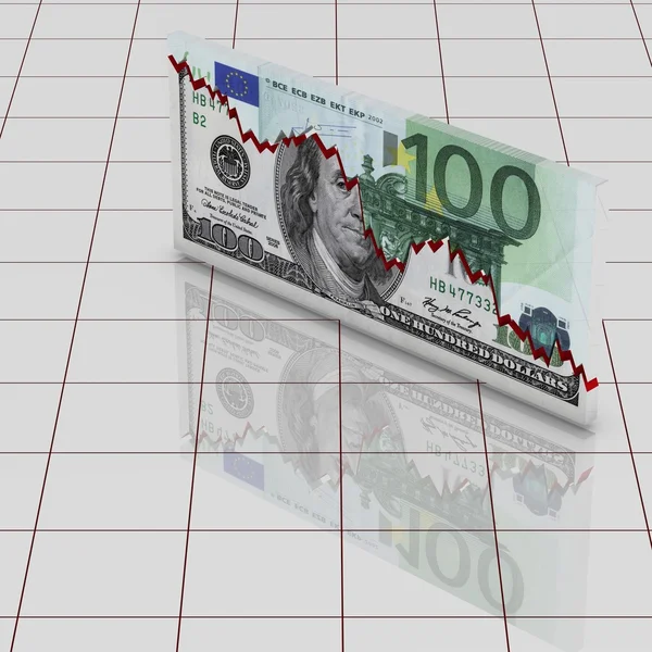 Euro vs dolar kavramı — Stok fotoğraf
