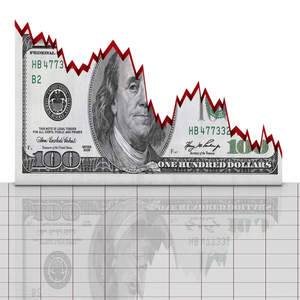 Долар торгівля падіння — стокове фото