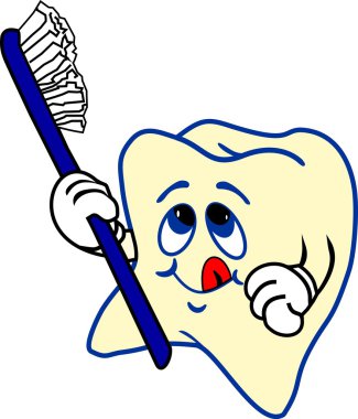 Teeth and toothbrush clipart