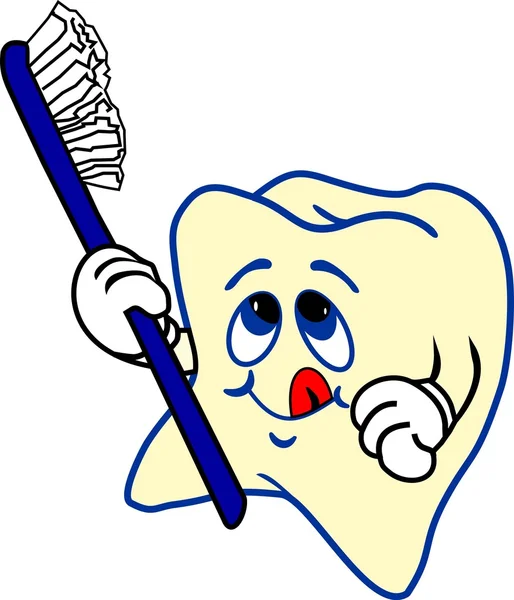 Diş ve diş fırçası — Stok Vektör