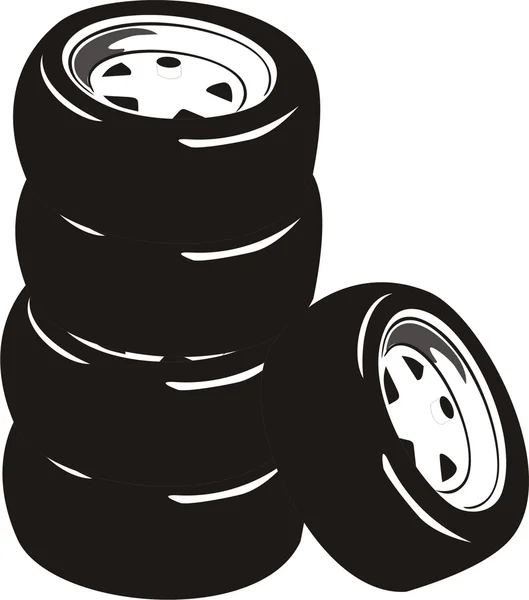Neumáticos del coche — Vector de stock