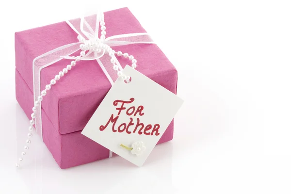 Present for mother with a card on it — Stock Photo, Image