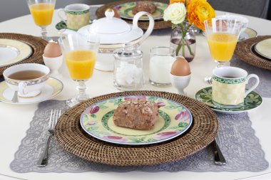 Dining table with breakfast clipart