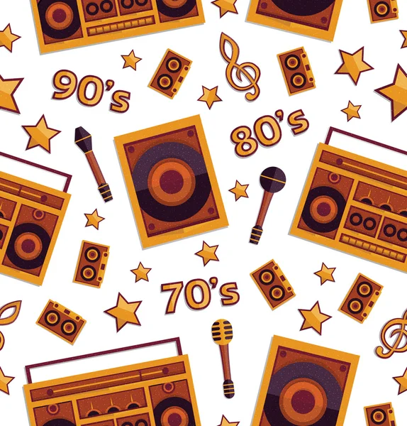 stock vector Retro music elements pattern