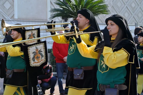 Menton: trompetistas da Idade Média — Fotografia de Stock