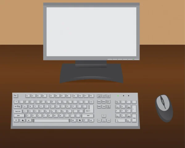 Monitor, Tastatur und Maus — Stockvektor