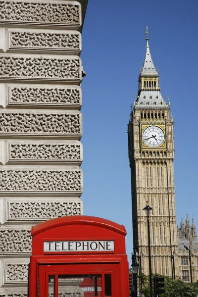 Big Ben y cabina telefónica roja —  Fotos de Stock