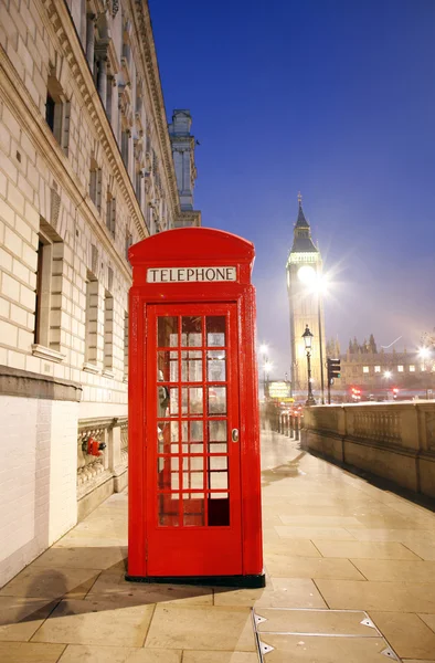 Λονδίνο τηλεφωνικό θάλαμο και το Μπιγκ Μπεν — Φωτογραφία Αρχείου