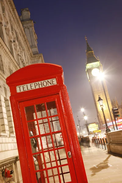 Cabine telefónica de Londres e Big Ben — Fotografia de Stock
