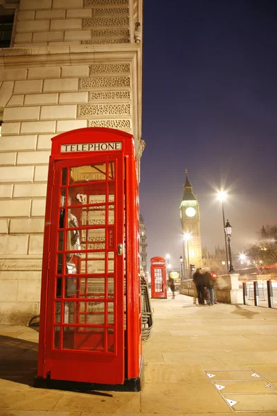 London Telephone Booth and Big Ben — Stock Photo, Image