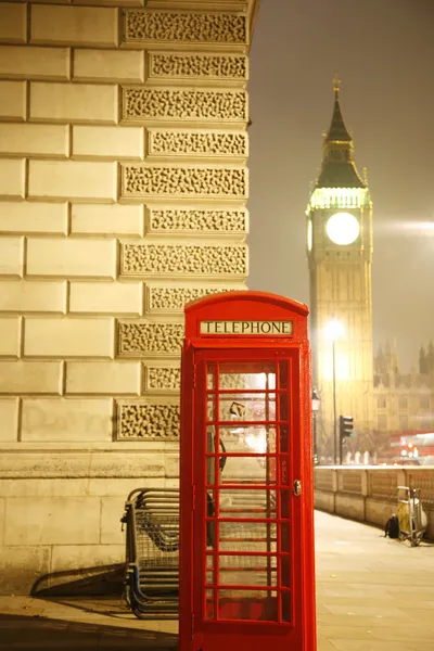 Londýn telefonní budky a big ben — Stock fotografie