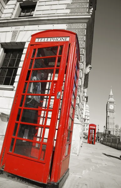 Big Ben e cabina telefonica rossa — Foto Stock