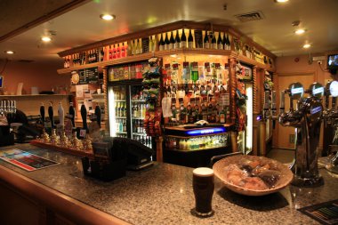 Inside view of a english pub clipart