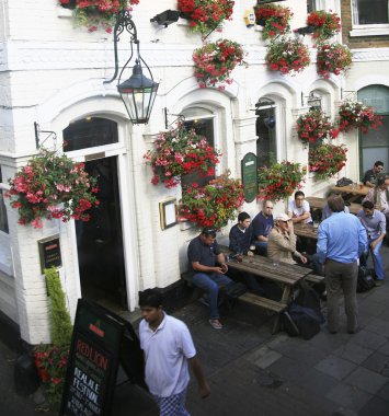 Outside view of a english pub clipart