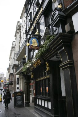 Outside view of a english pub clipart