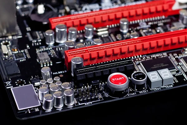 Modern PC motherboard macro — Stock Photo, Image