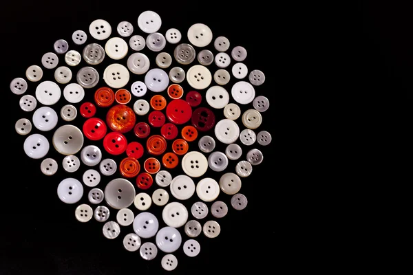 Bottoni colorati a forma di cuore — Foto Stock
