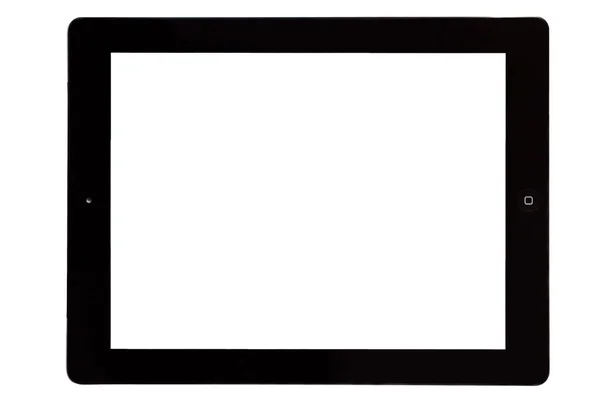 stock image Black isolated tablet pc with white screen