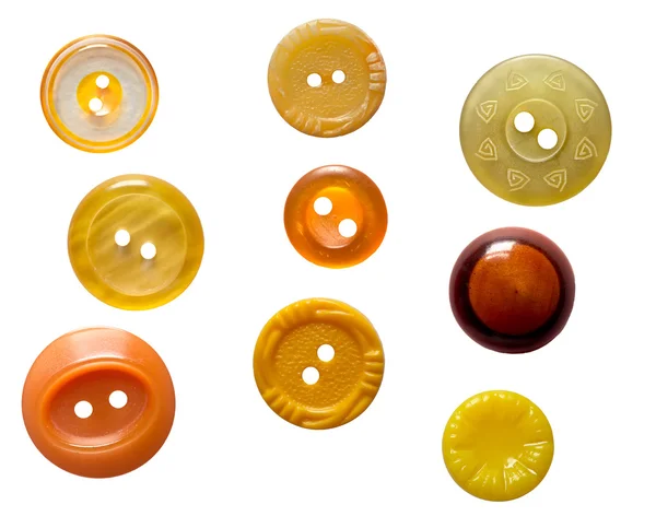 Набор изолированных желтых кнопок — стоковое фото