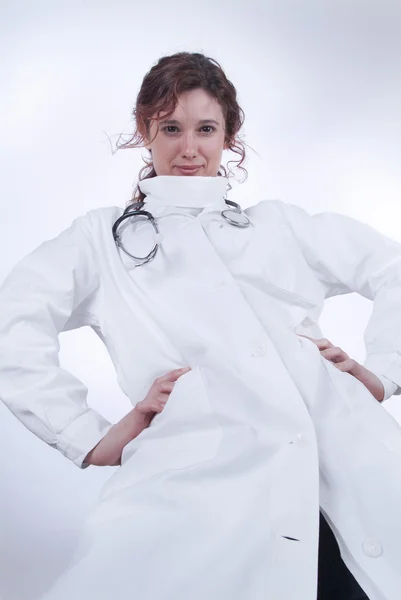 Kadın doktor alttan görünüm — Stok fotoğraf