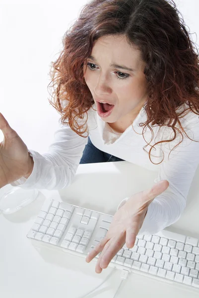 Businesswoman shouting — Stock Photo, Image