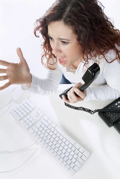 Mujer de negocios gritando enojado — Foto de Stock