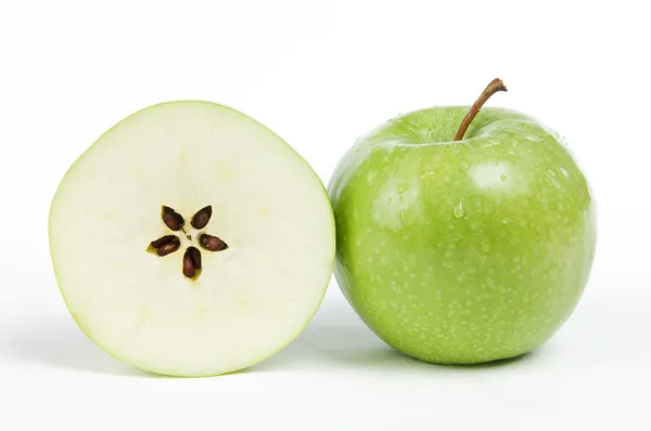 Két zöld alma — Stock Fotó