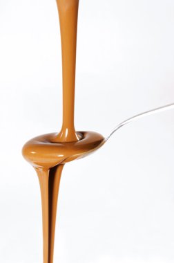 Liquid chocolate on spoon clipart