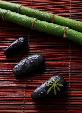 Zen stones and green bamboo clipart