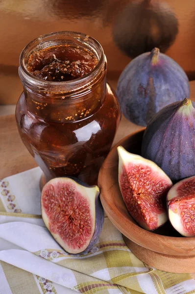 stock image Fig jam with fresh figs