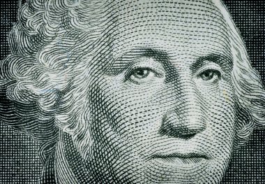 Washington's Face on a one dollar bill clipart