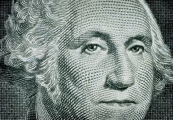 La cara de Washington en un billete de un dólar —  Fotos de Stock