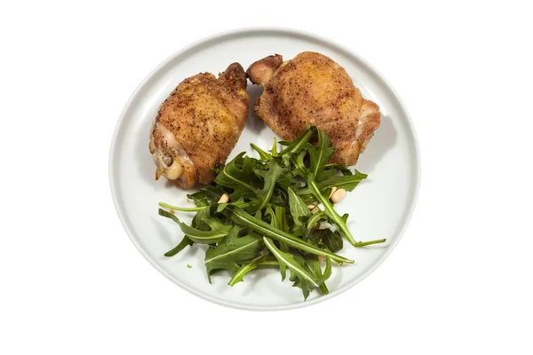 Roast Chicken with rucola — Stock Photo, Image