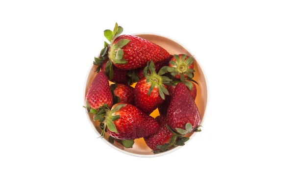 stock image Red strawberries on a platter