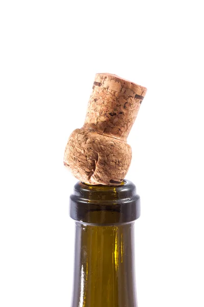 Cork on champagne bottle — Stock Photo, Image