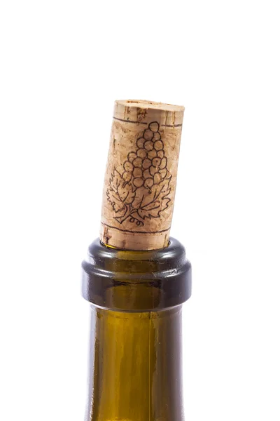 Cork on wine bottle — Stock Photo, Image